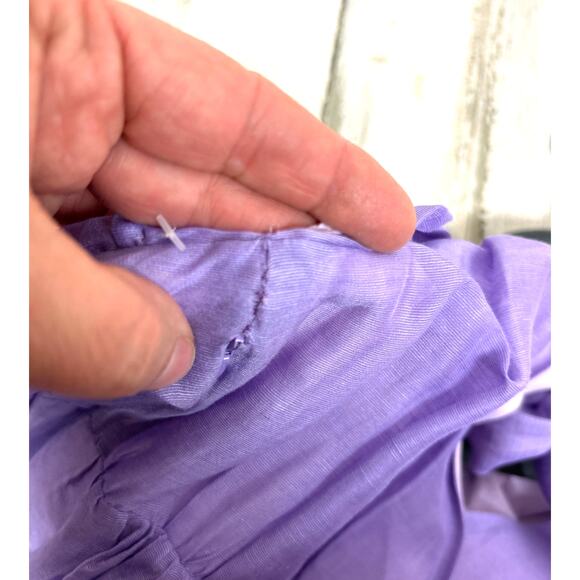 Marie Oliver Women’s 2 Purple Marisol Silk Linen Ruffle Maxi Designer Dress NEW - Picture 8 of 10